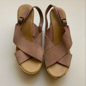 Dusty Mauve pink sandals/ wedges Bamboo 6
